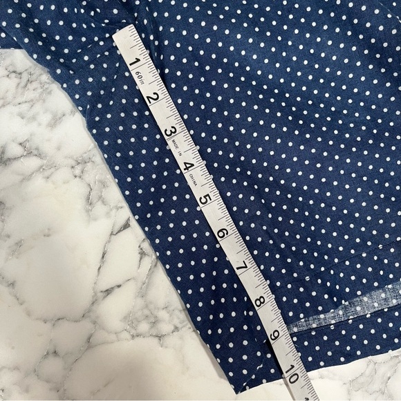 Peter Millar Blue Polka Dot Shorts 9” Linen Cotton Blend Flat Front Size 35 - Picture 5 of 7